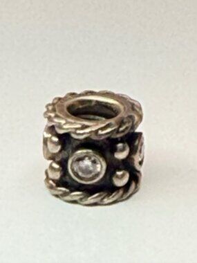 Retired Pandora Oxy Crown Clear CZ Charm 790221CZ Sterling Silver